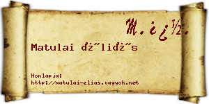 Matulai Éliás névjegykártya